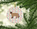 Burmese Cat Christmas Ceramic Ornament