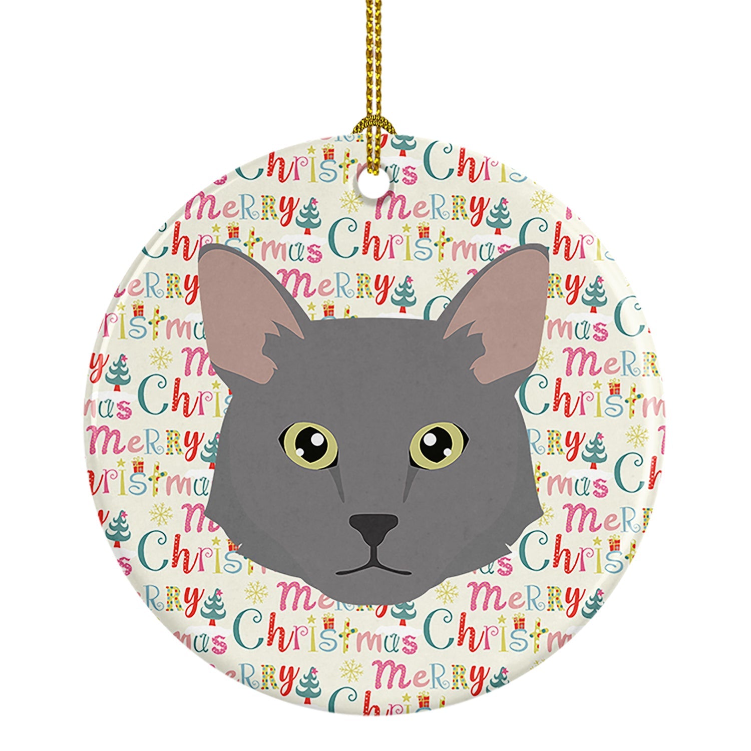 Nebelung Cat Christmas Ceramic Ornament