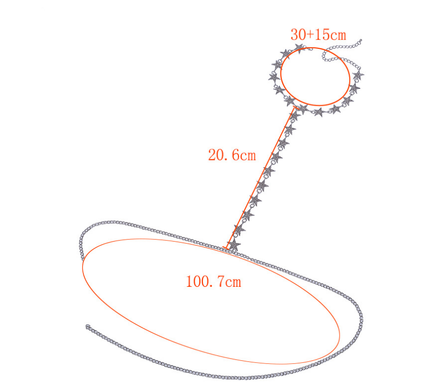 Star Body Chain, Bikini Chain, Body Jewelry