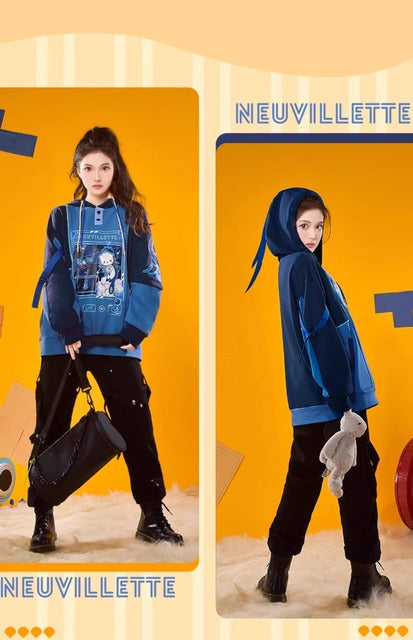 Genshin Impact Neuvillette Focalors Oversized Hoodie | Streetwear