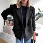 Double-Breasted Splice Sleeve Jacket