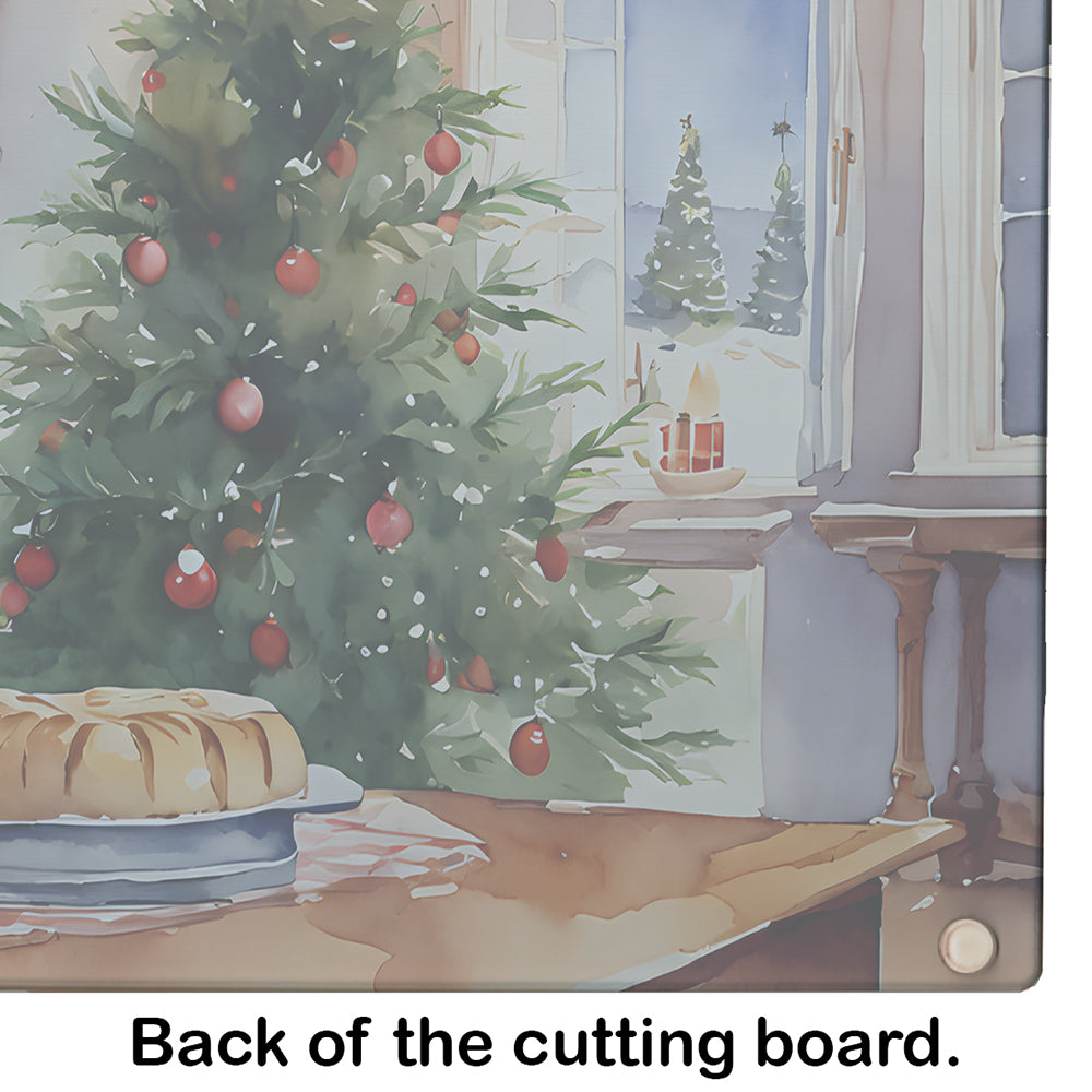 Basset Hound Christmas Cookies Glass Cutting Board