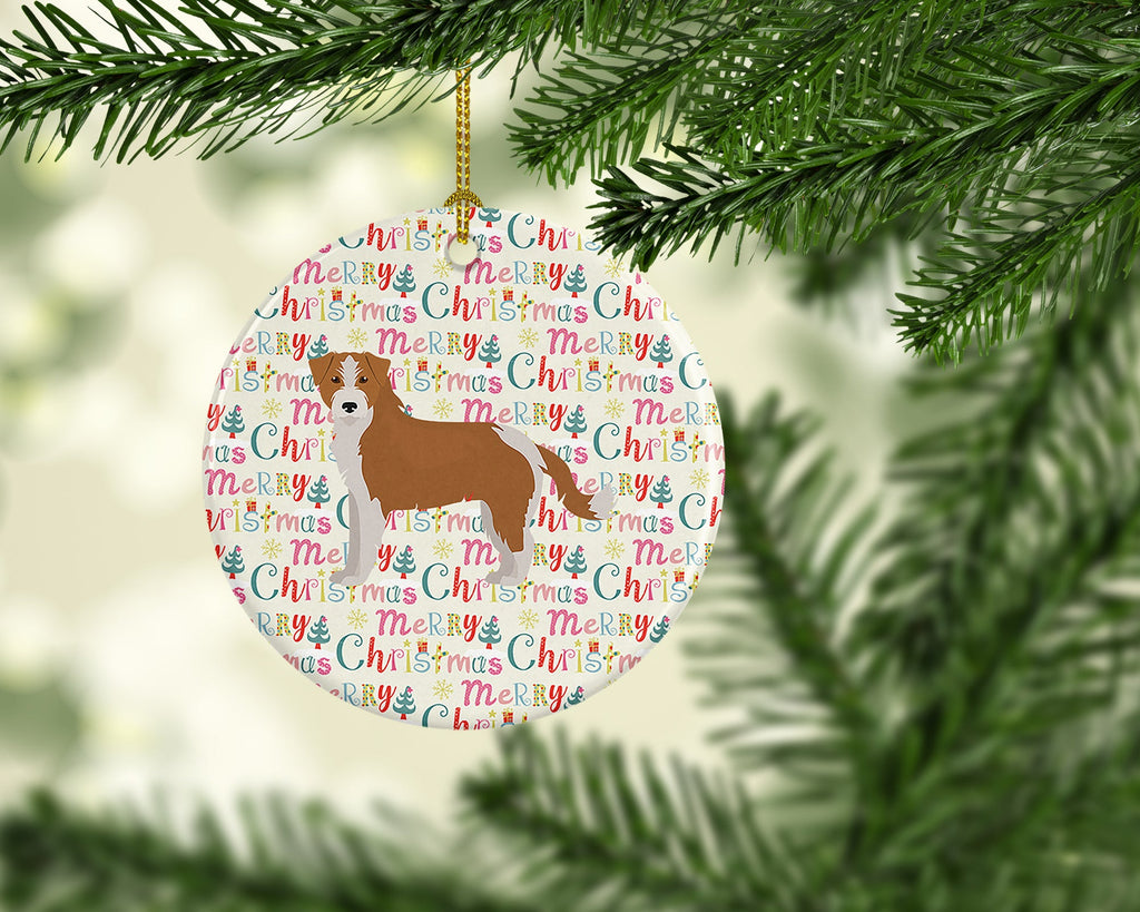 Kromfohrlander Merry Christmas Ceramic Ornament