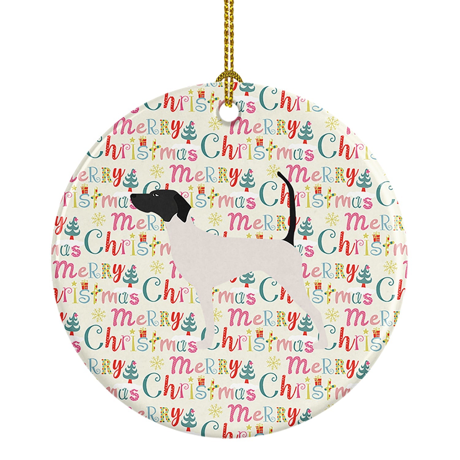 English Pointer Merry Christmas Ceramic Ornament