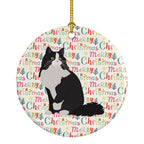 Ragamuffin Cat Christmas Ceramic Ornament