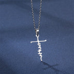 Stainless Steel Faith Cross Pendant Necklace | Christian Jewelry