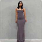 Solid Color Sleeveless Maxi Dress