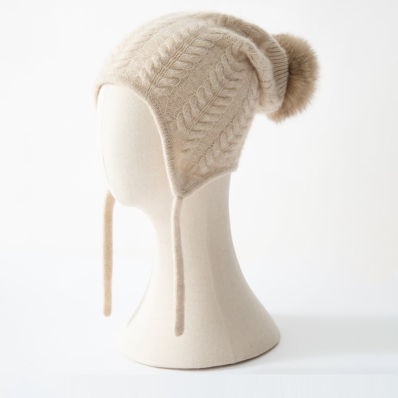 Thick Cashmere Knitted Hat for Autumn and Winter | Embroidered Cap