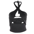 Spring Sexy Hollow Cross Backless Bodycon Tank Top