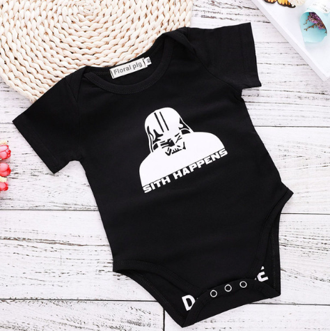 "Round Neck Short Sleeve Baby Bodysuit - Pack My Diapers"