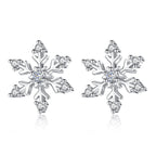Silver Snowflake Earrings for Christmas