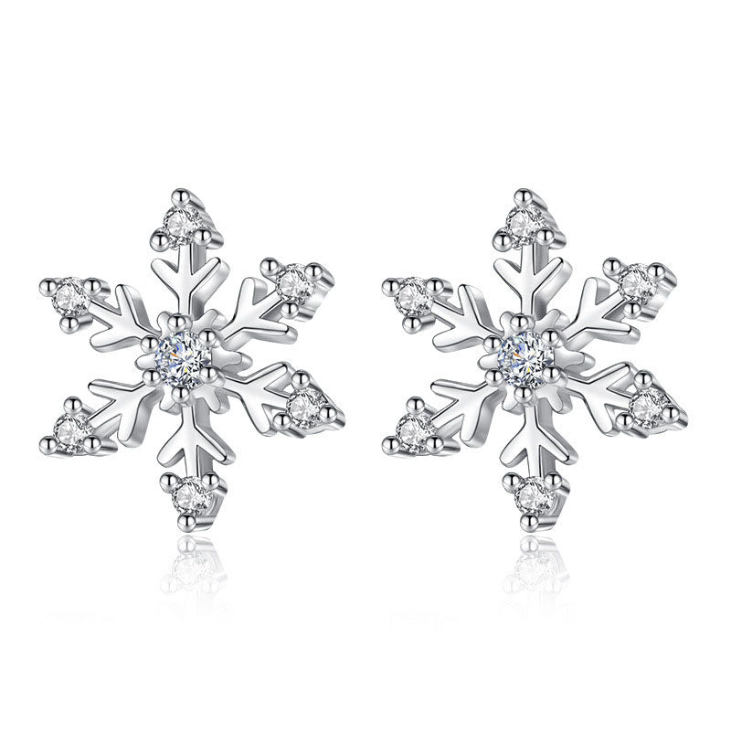 Silver Snowflake Earrings for Christmas