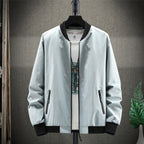 Trendy Stand Collar Solid Color Casual Jacket