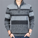 Men's Striped Turtleneck Pullover Sweater for Autumn/Winter | Streetwear