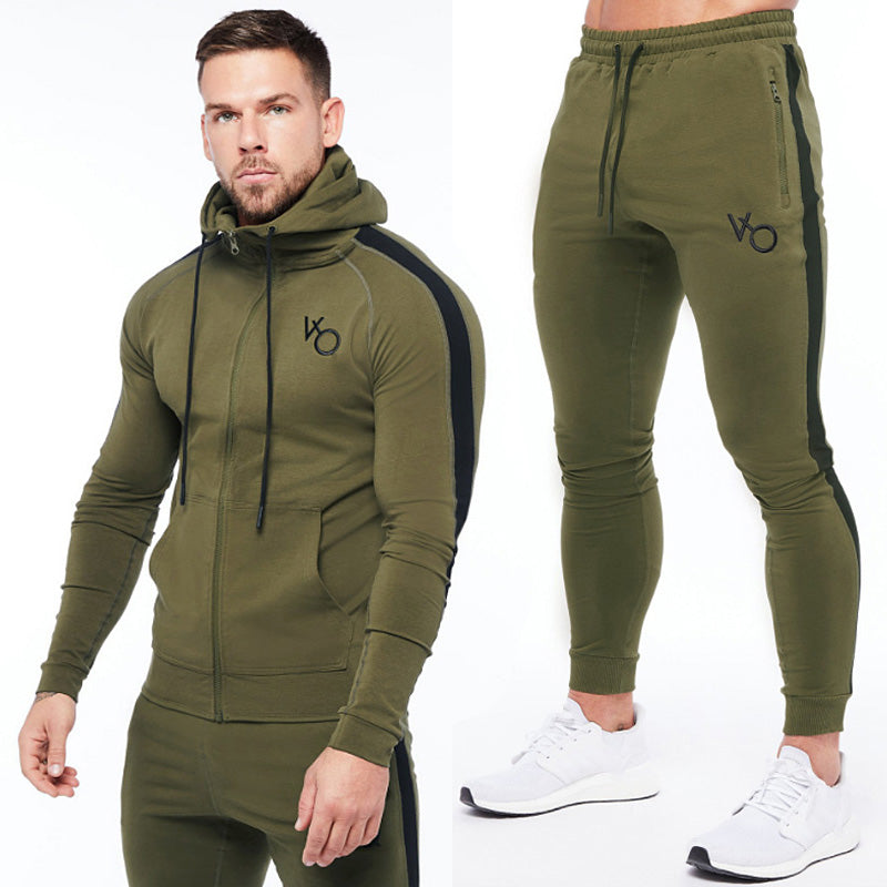 Men's Elastic Sweater Set for Running Training