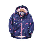 Hooded Children's Jacket with Flamingo Print