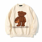 Korean Bear Design Crew Neck Sweater