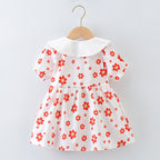 Girls' Summer Short Sleeve Cotton Dress 2024 New Style