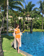 One-Shoulder Ruffle High-Waist Bikini