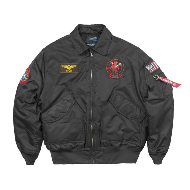 Men's Vintage Bomber Jacket with Embroidered Badge