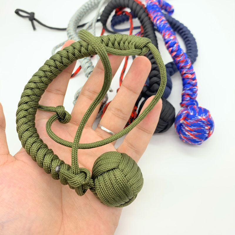 Outdoor EDC Self Defense Keychain with Monkey Fist Rope | Accessory