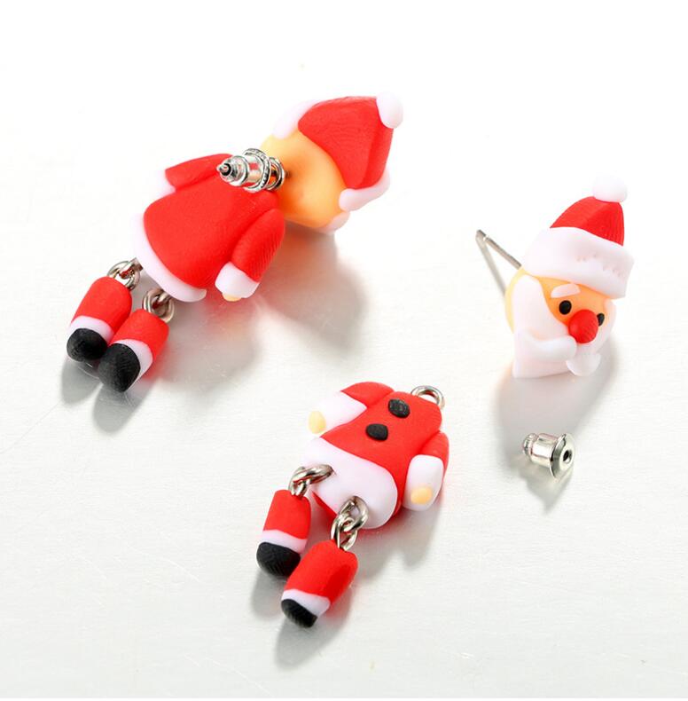 Santa Claus Polymer Clay Fashion Earrings