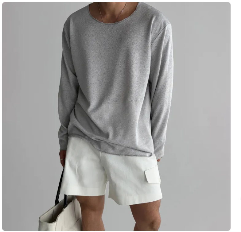 Men's Ultra-Light Breathable Knit Long-Sleeve Tee | Streetwear