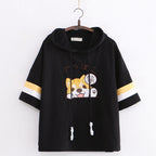 College Style Summer Coat with Puppy Embroidery