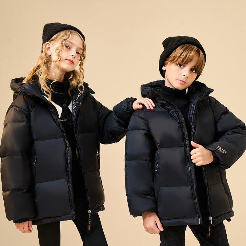 Trendy Black Gold Children's Down Jacket