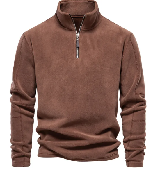 Men's Fleece Stand-Collar Zipper Sweatshirt | Streetwear