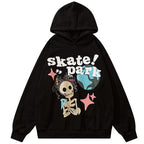 Hip Hop Cartoon Foam Print Retro High Street Hoodie | Streetwear