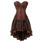 Brown Corset Two-Piece Set - Factory Direct Supply