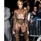 2019 Women's Leopard Print Bodysuit & Jumpsuit Outfit