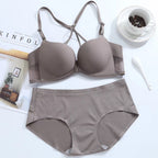 Lace Back Bralette with Cross Straps and Bow