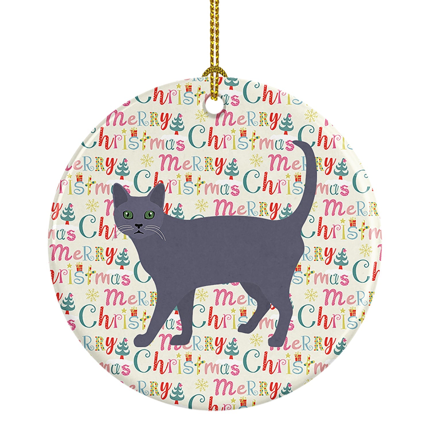 Korat #3 Cat Christmas Ceramic Ornament
