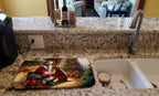Irish Setter and Santa Claus Dish Drying Mat