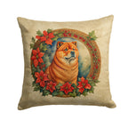 Chow Chow Christmas Flowers Throw Pillow