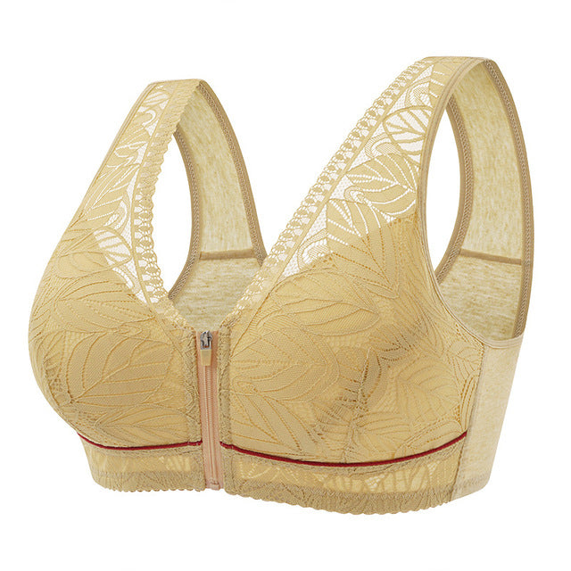 Soft Cotton Lace Bra for Elderly Women, Large Size
