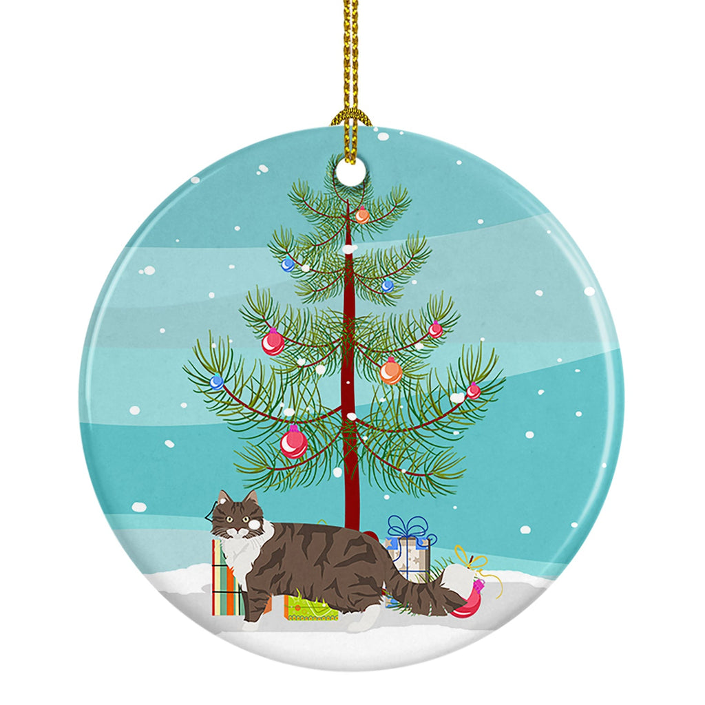 Norwegian Forest Cat Christmas Ceramic Ornament