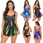 Fireworks Gradient Print Plus Size Swimsuit Skirt
