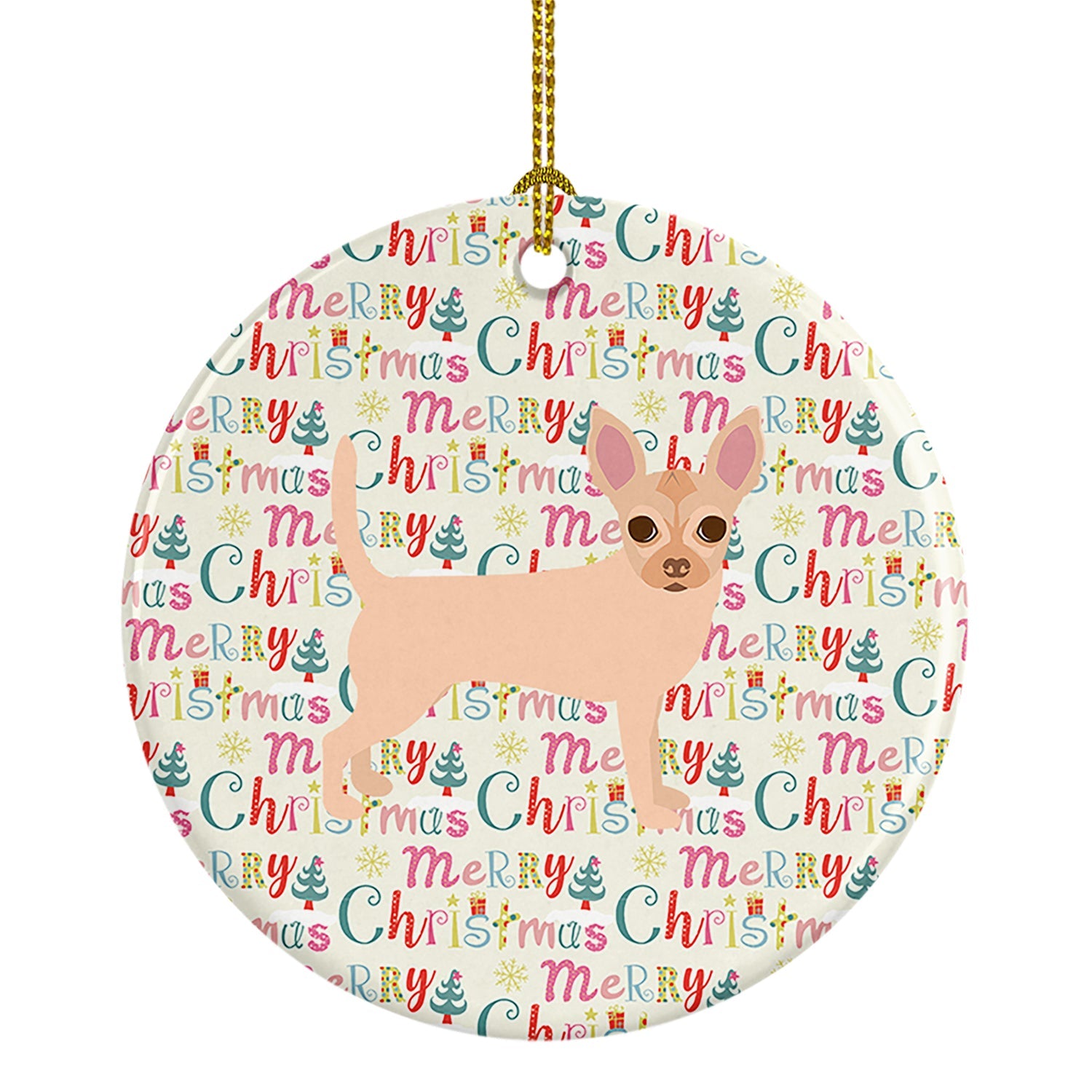 Chihuahua #1 Merry Christmas Ceramic Ornament