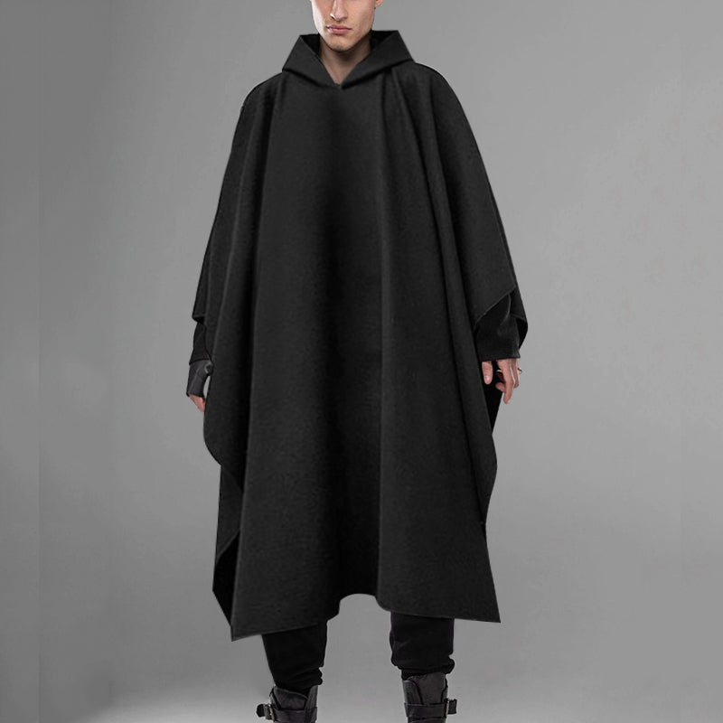 Hooded Loose Fit Punk Cloak Coat for Men