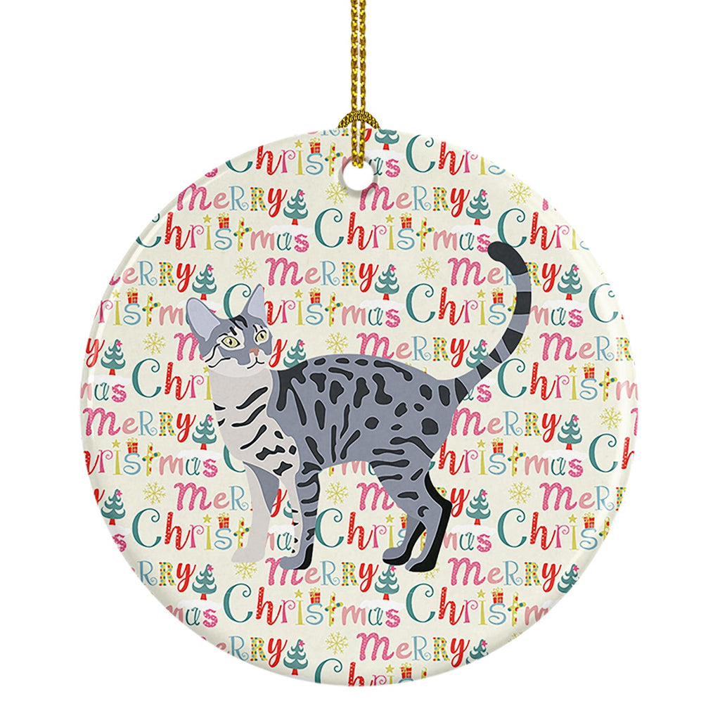 California Spangled #1 Cat Christmas Ceramic Ornament
