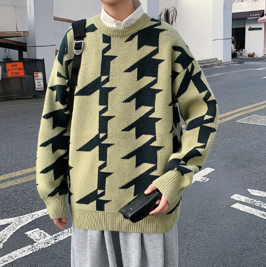 Casual Round Neck Pullover Sweater for Men | Streetwear