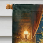 Tibetan Mastiff and Santa Claus House Flag