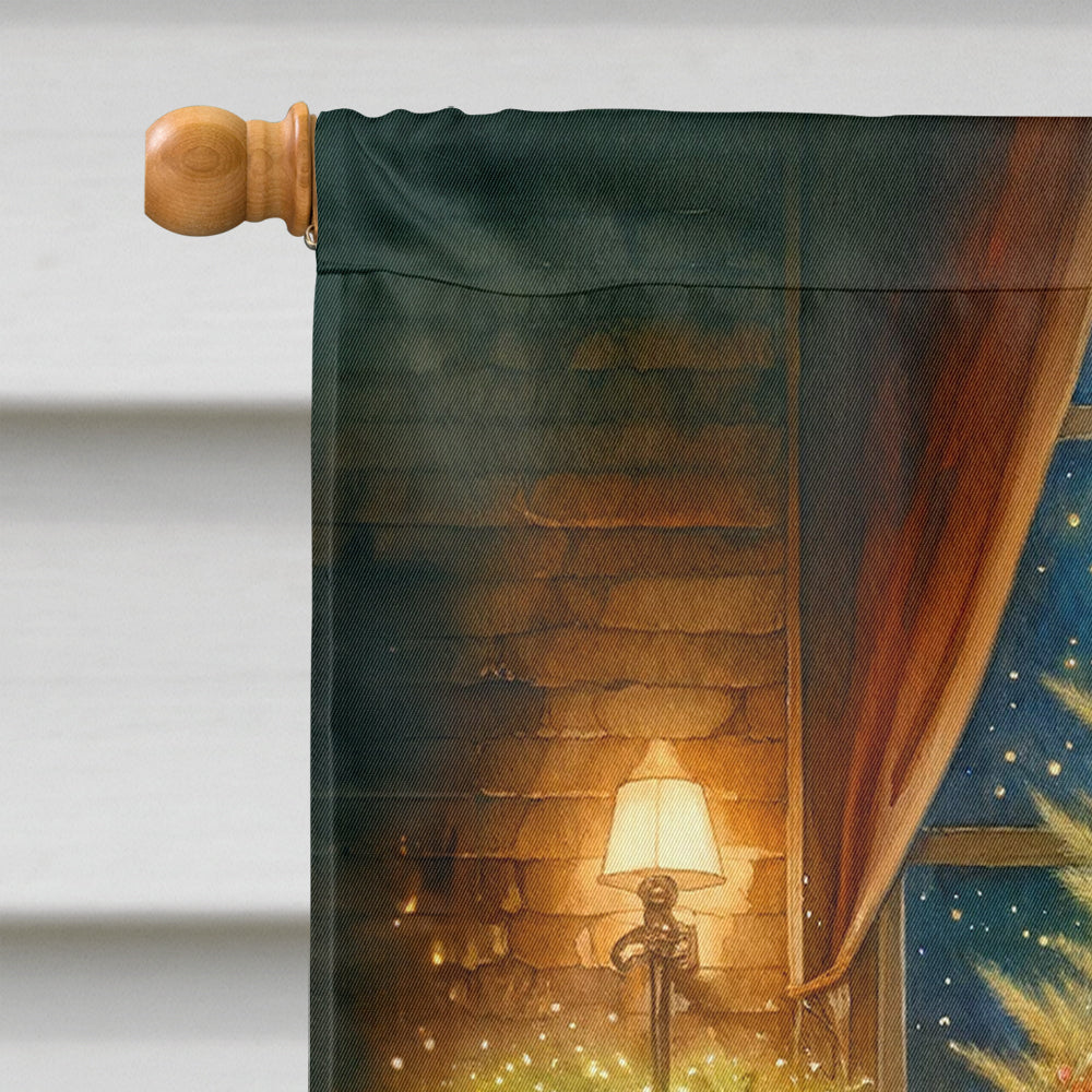 Tibetan Mastiff and Santa Claus House Flag