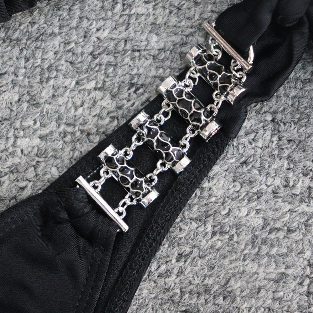 Metal Chain Bikini with Strap Design