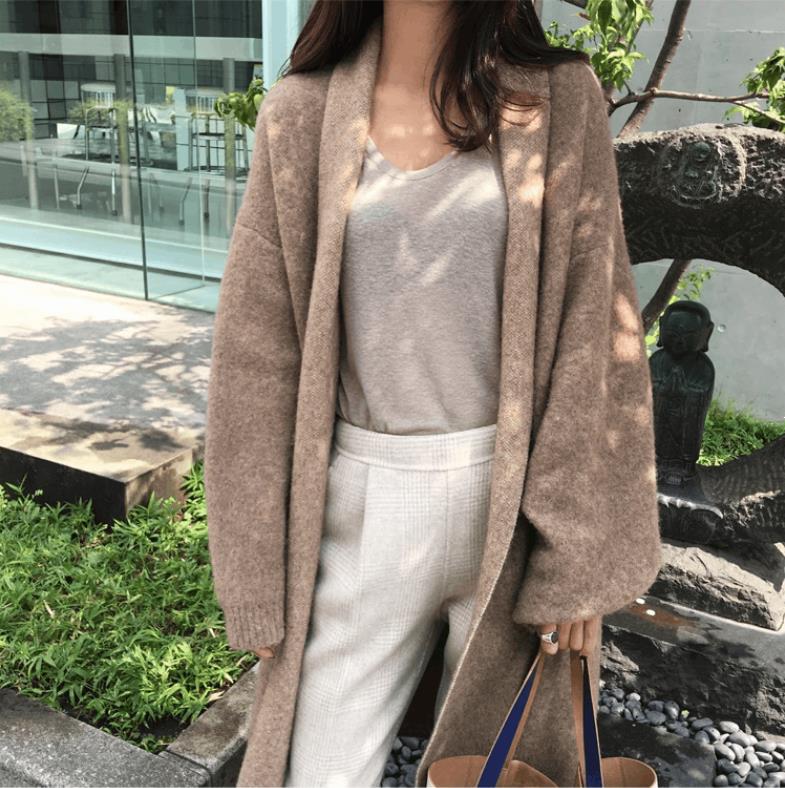 Women's Mid-Length Loose Large Sweater Coat