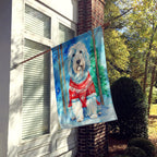 Bearded Collie Christmas House Flag