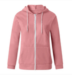 Pocket Drawstring Hooded Zipper Padded Cardigan